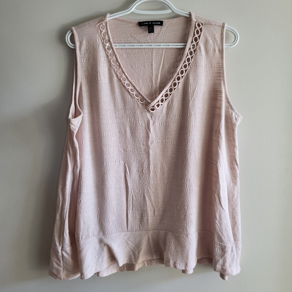 Cable & Gauge Tank Top with ruffle detail